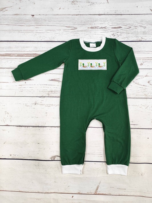 Baby Boy Cotton Duck Appliqué Romper