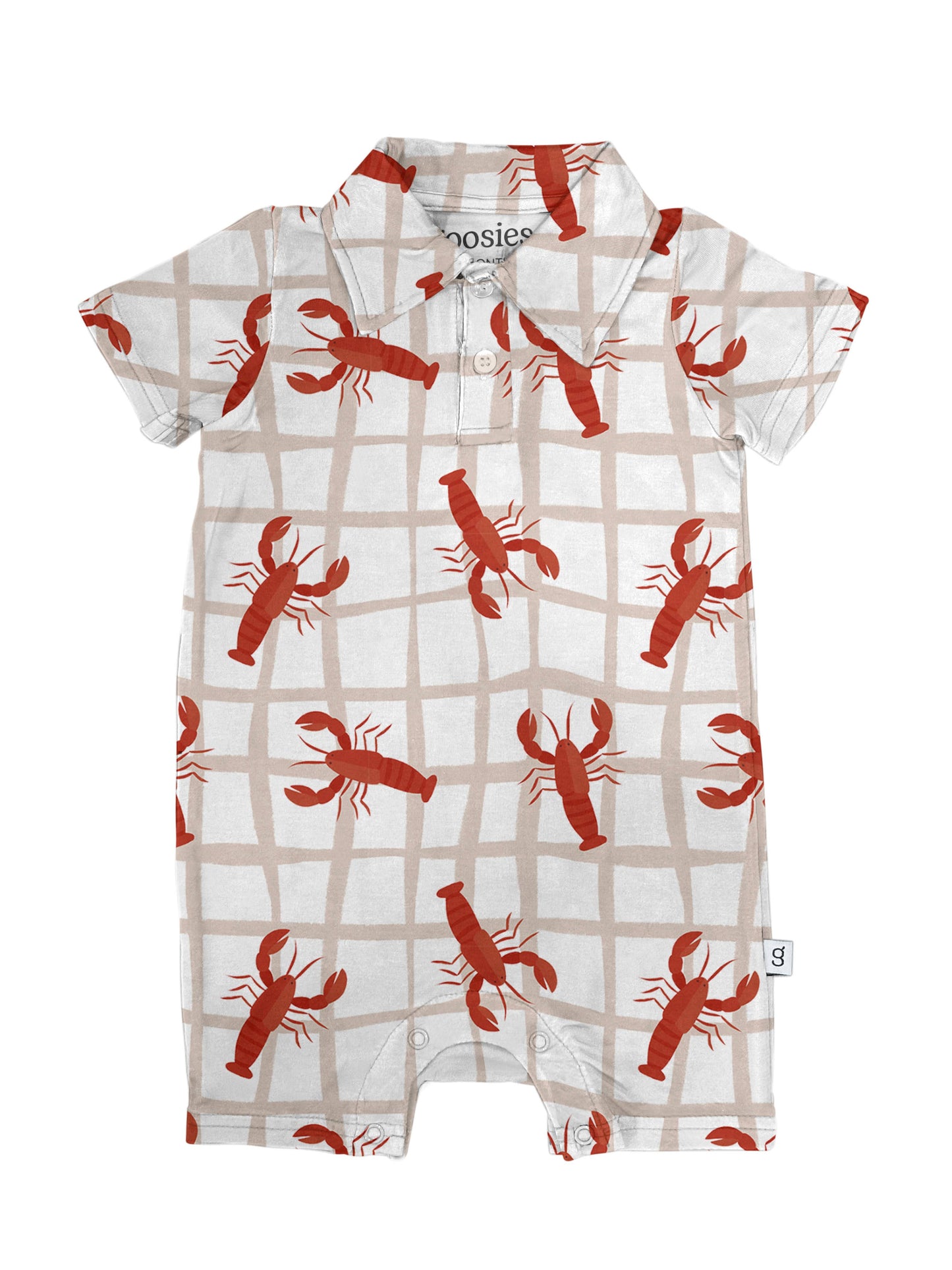 Crawfish / Lobster - SS Polo Romper