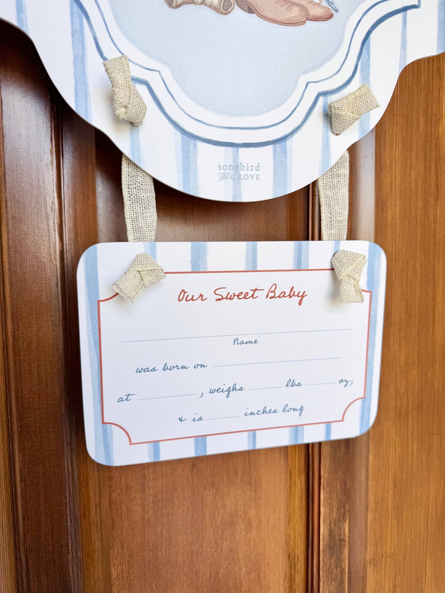 Baby Boy Rocking Horse Hospital Door Hanger