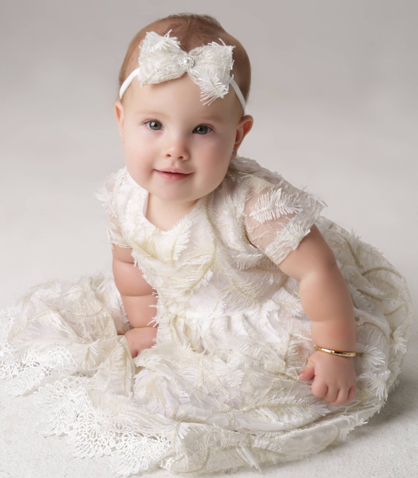 Eve Gold-Plated Baby Cross Bracelet Baptism & Communion Gift: Small 0-12m