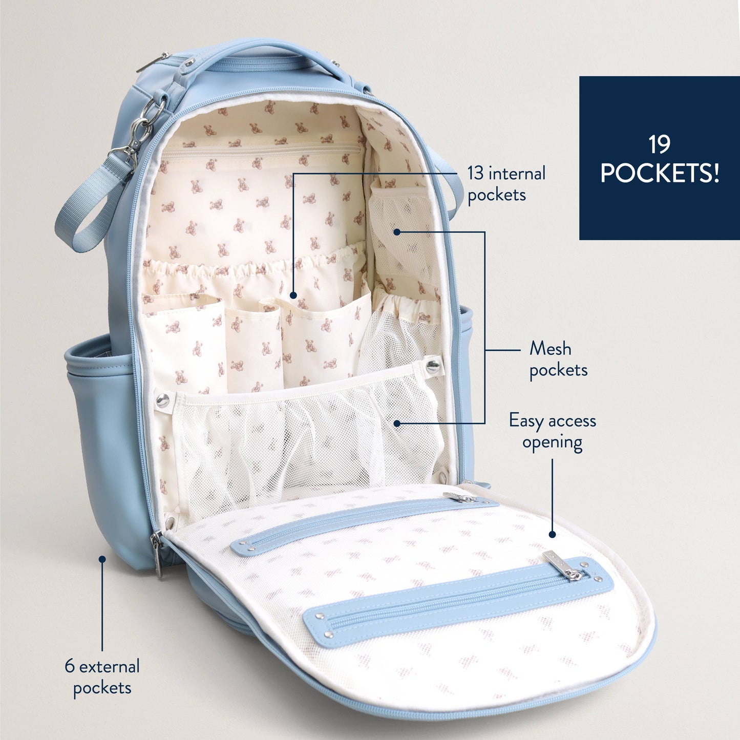 *NEW* Teddy Blue Boss Plus™ Backpack Diaper Bag