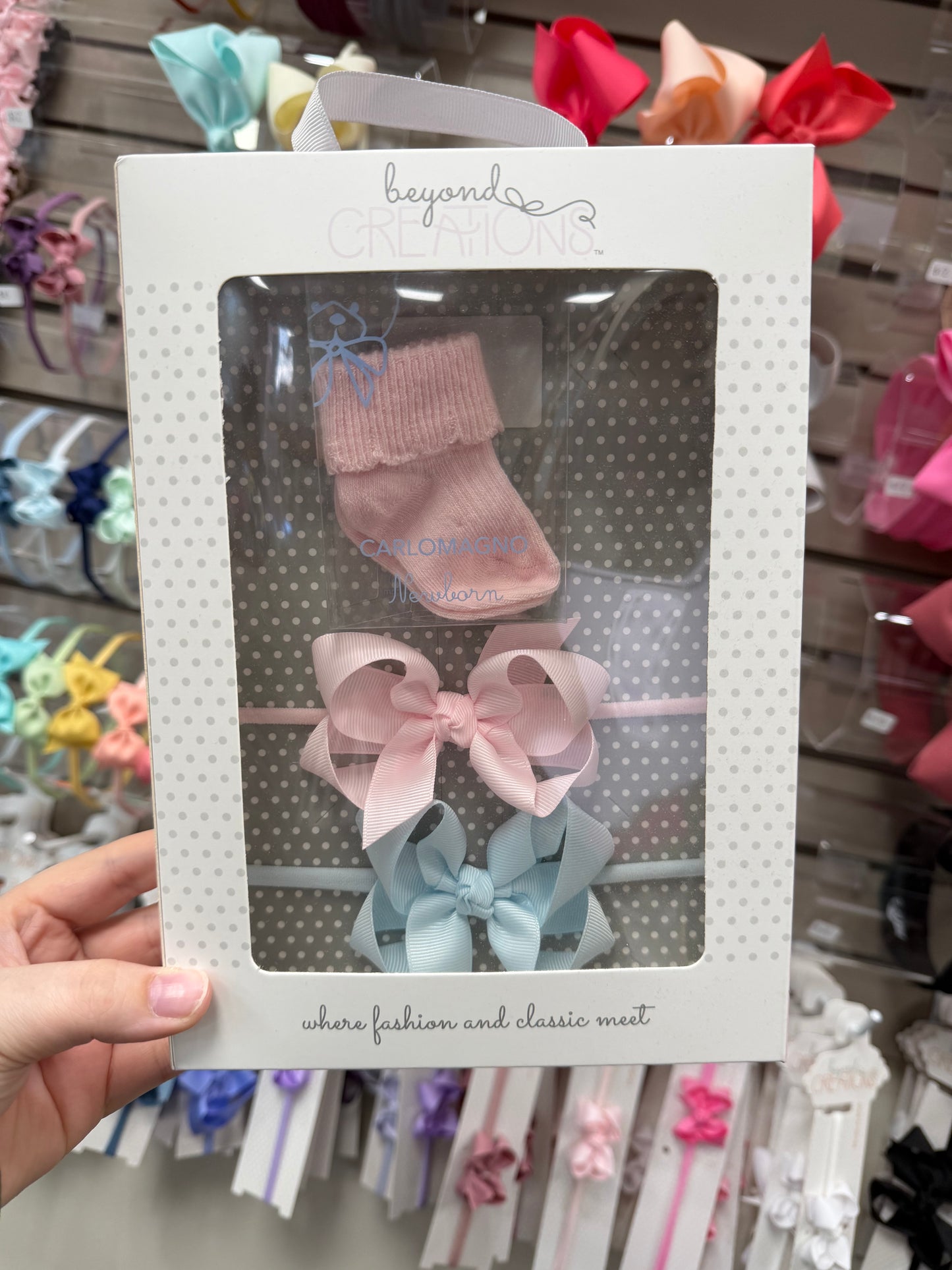 Pink Sock Bow Set