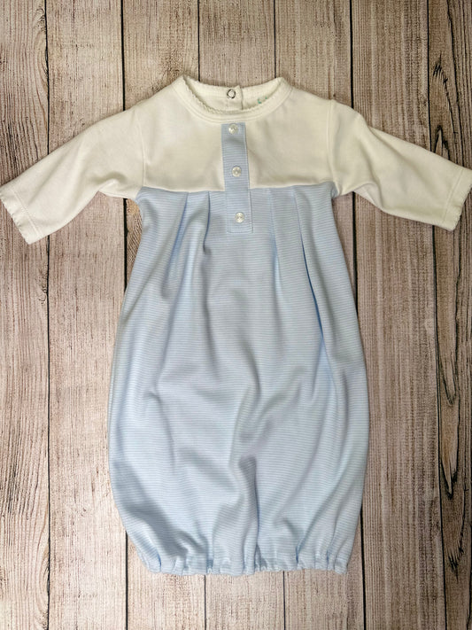 Blue & White Gown With Buttons