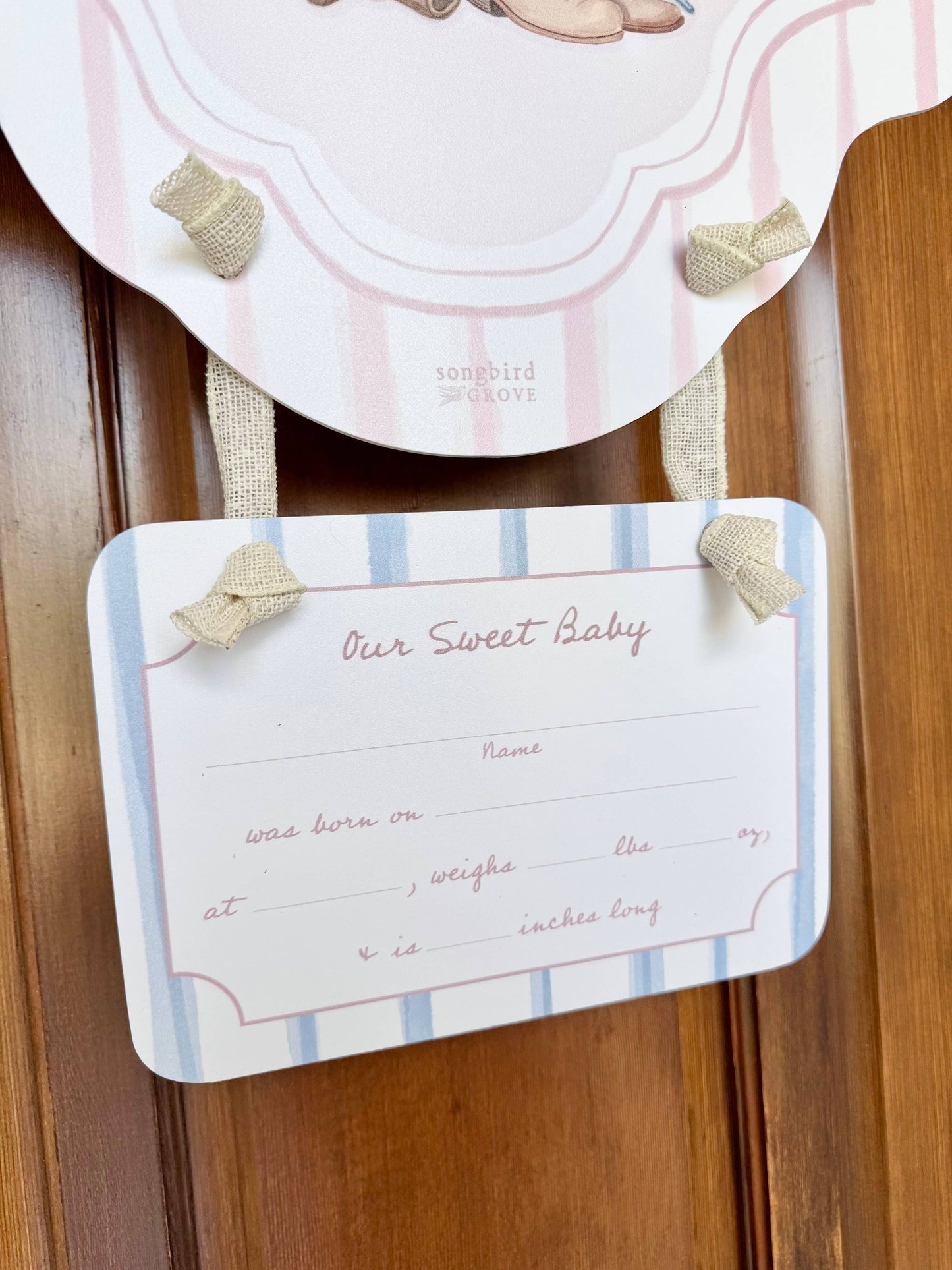 Baby Girl Rocking Horse Hospital Door Hanger