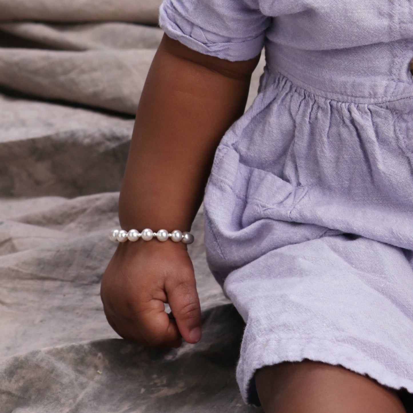 Silver Chunky Pearl Kids Bracelet Children's Jewelry