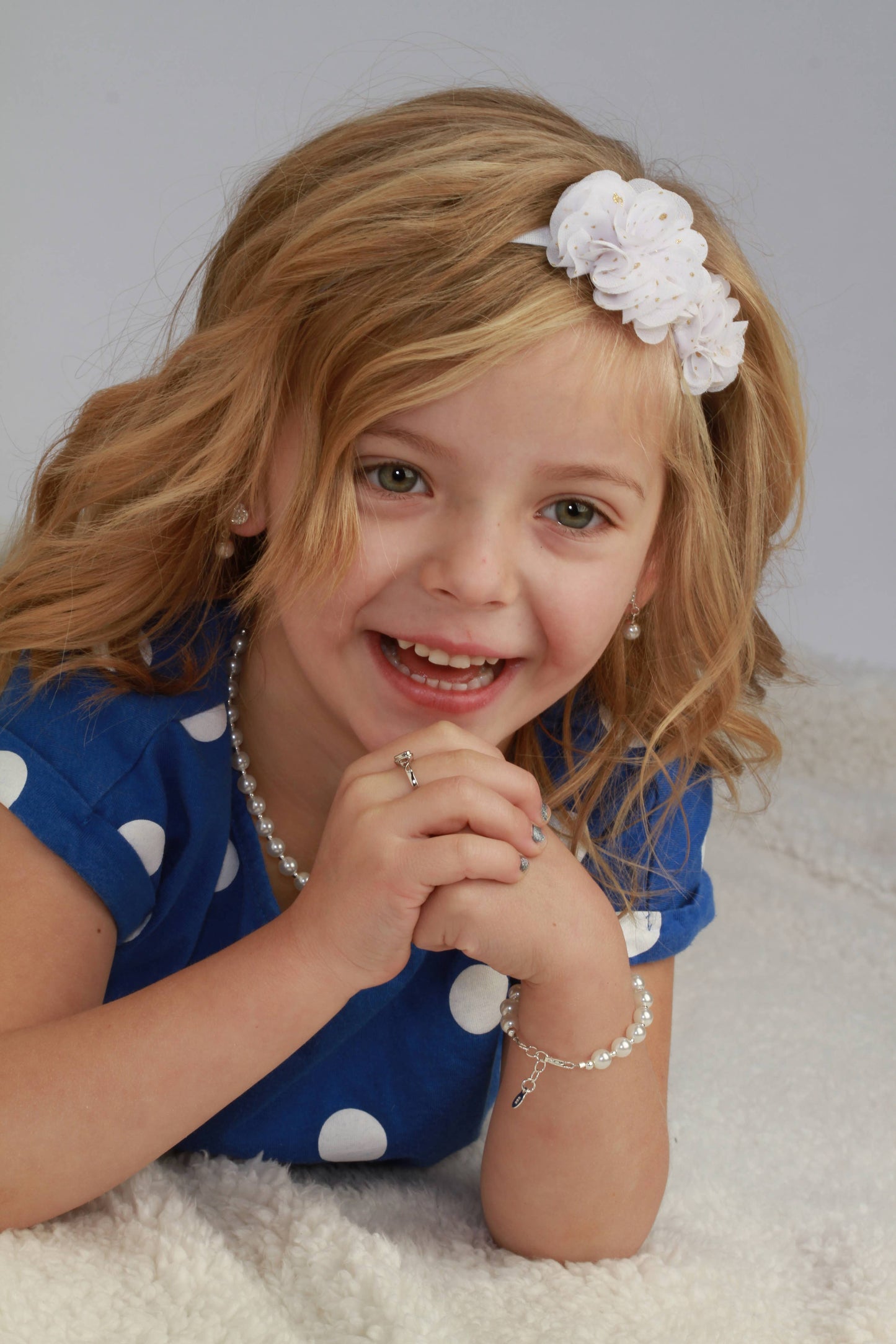 Silver Chunky Pearl Kids Bracelet Children's Jewelry