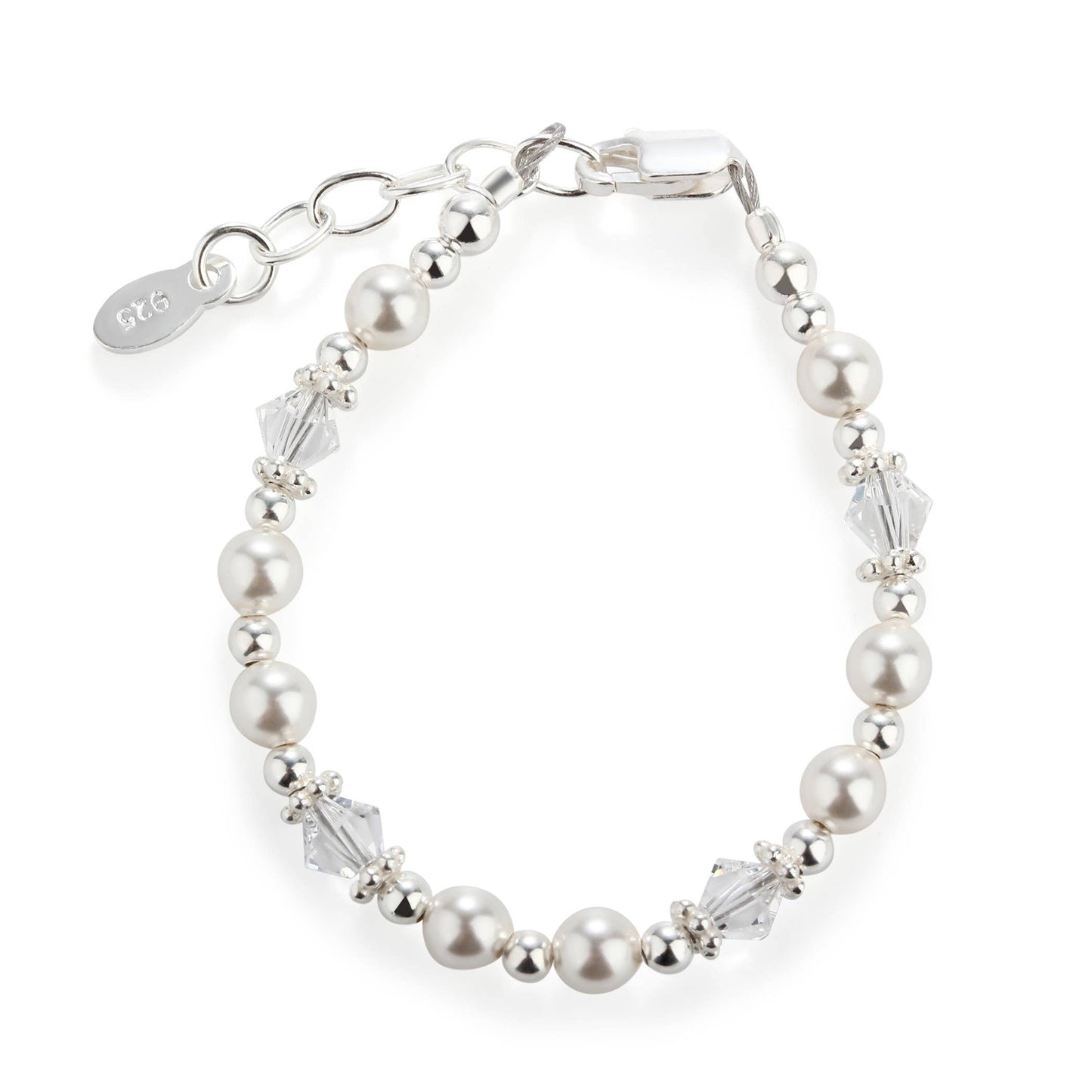 Hope Girls Sterling Silver Pearl Baby Gift & Kids Bracelet