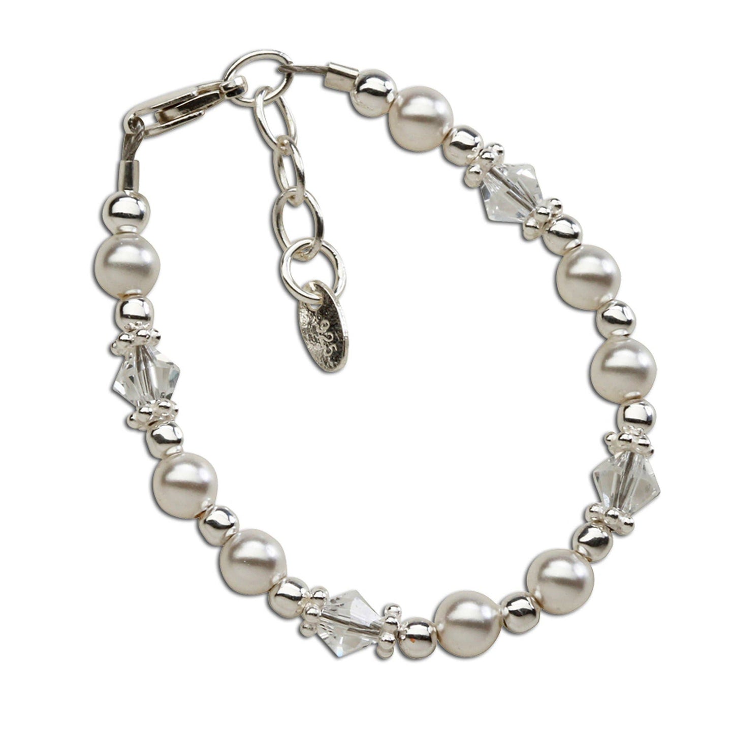 Hope Girls Sterling Silver Pearl Baby Gift & Kids Bracelet