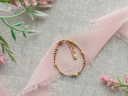 Little Girls 14K Gold-Plated Bracelet with Stardust Beads