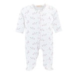 Tiny Storks Ruffled Zipper Footie